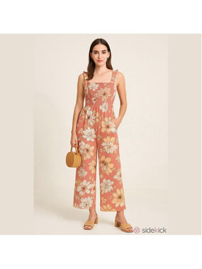 Aritzia Wilfred Chianti floral jumpsuit warm Sienna Subtle Mints 2XS